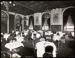 Dining room at the Copley Plaza hotel, Boston, 1912 or 1913